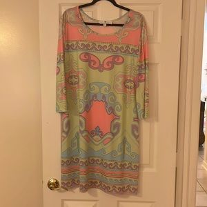 Jean-Pierre Klifa dress.  Pastel prints. Like new XL